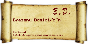 Brezsny Domicián névjegykártya